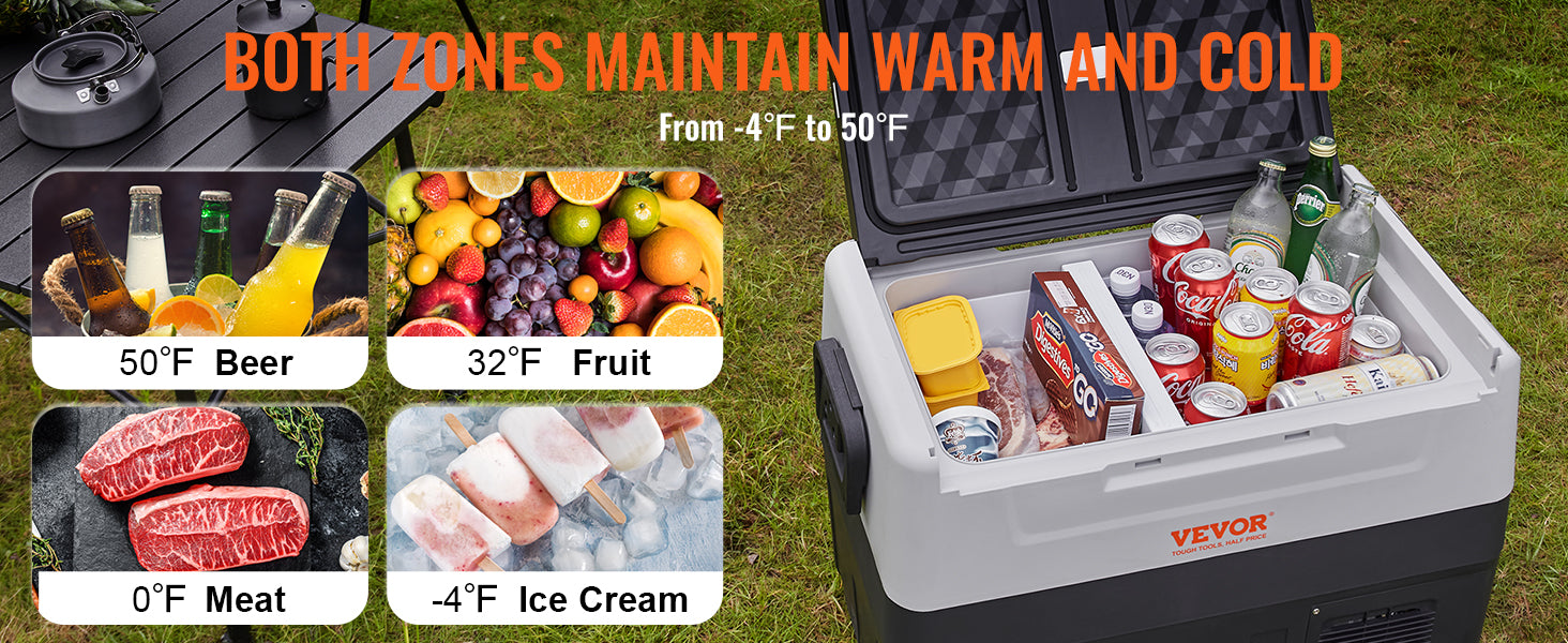 SucceBuy 35L/45L/55L Portable Foldable Handle Car Refrigerator with Wheel Compressor Freezer for Camping Picnics Car Home Traval