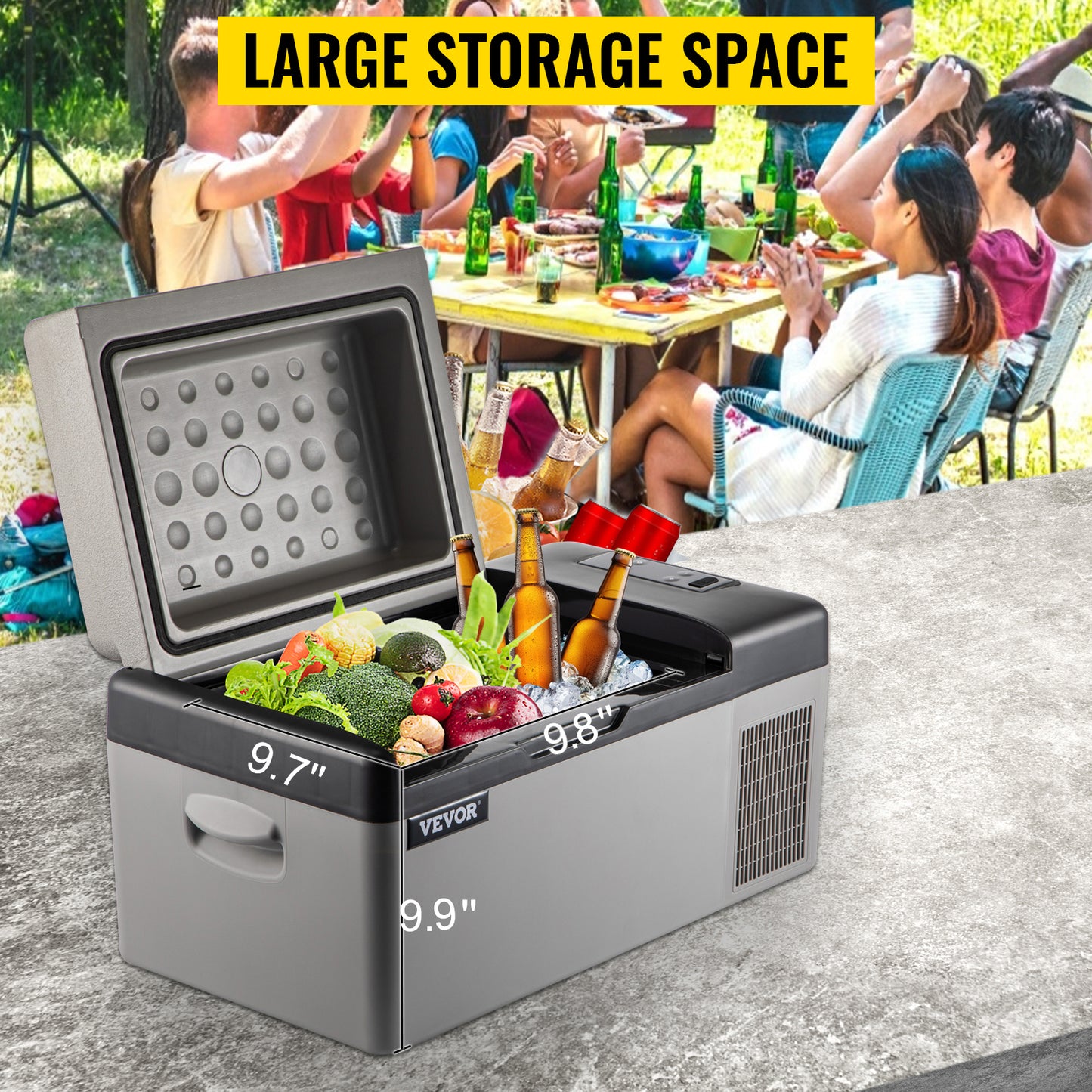 VEVOR 15L/20L Car Freezer Fridge, Portable Compressor Cooler with App Control for Camping, Travel, Outdoor & Home