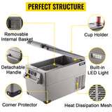 VEVOR 35L/45L/55L Car Fridge Freezer, Portable Compressor Cooler for Vehicles, Travel, Outdoor & Home Use