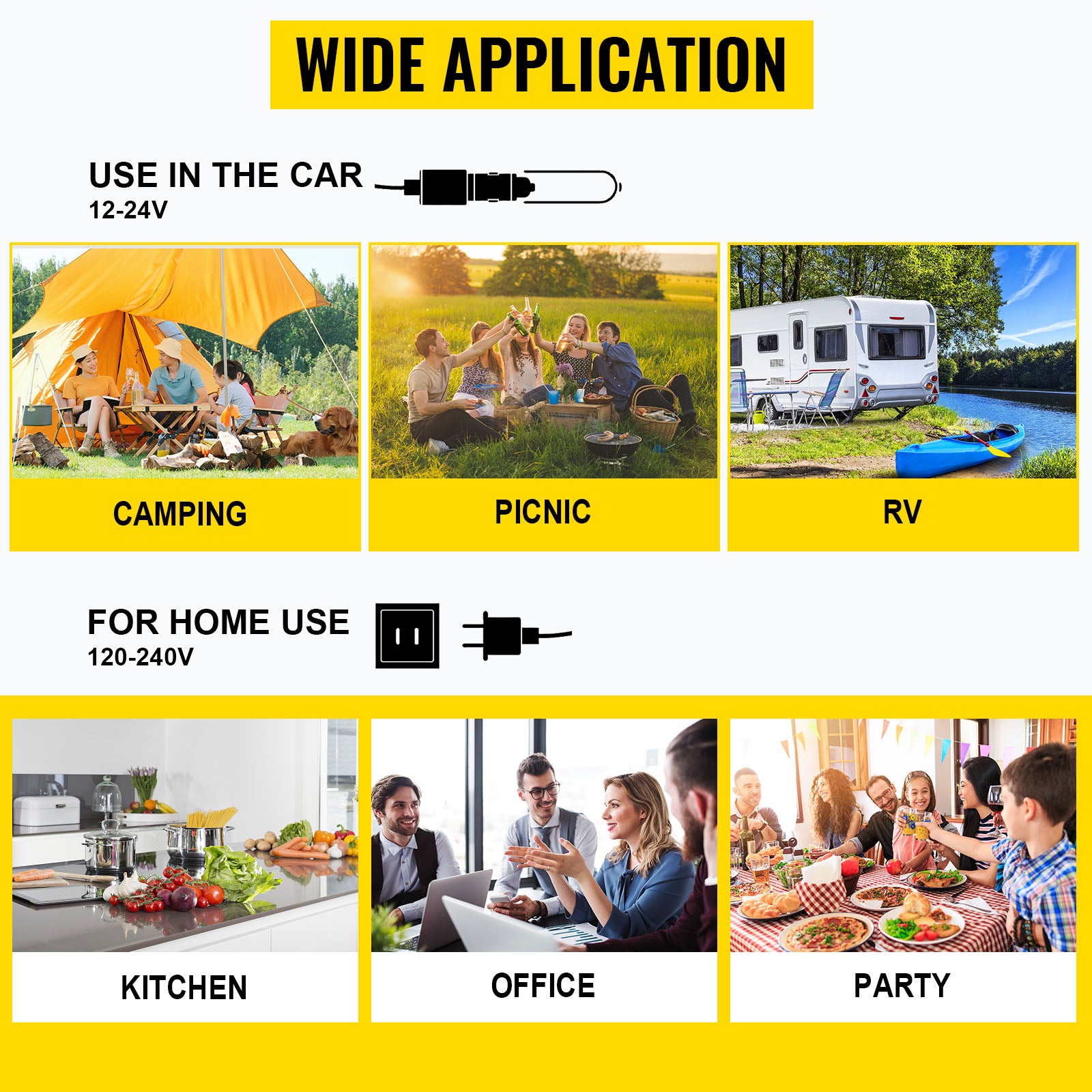 SucceBuy 30L 40L 50L Mini Car Refrigerator Small Fridge Freezer Portable Compressor Cooler 220V for Driving Camping Picnic
