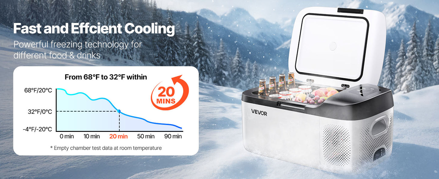 SucceBuy 15L 20L 22L Car Refrigerator Electric Cooler -4°F to 68°F Car Fridge with APP Control Cars Freezer for RVs Camping