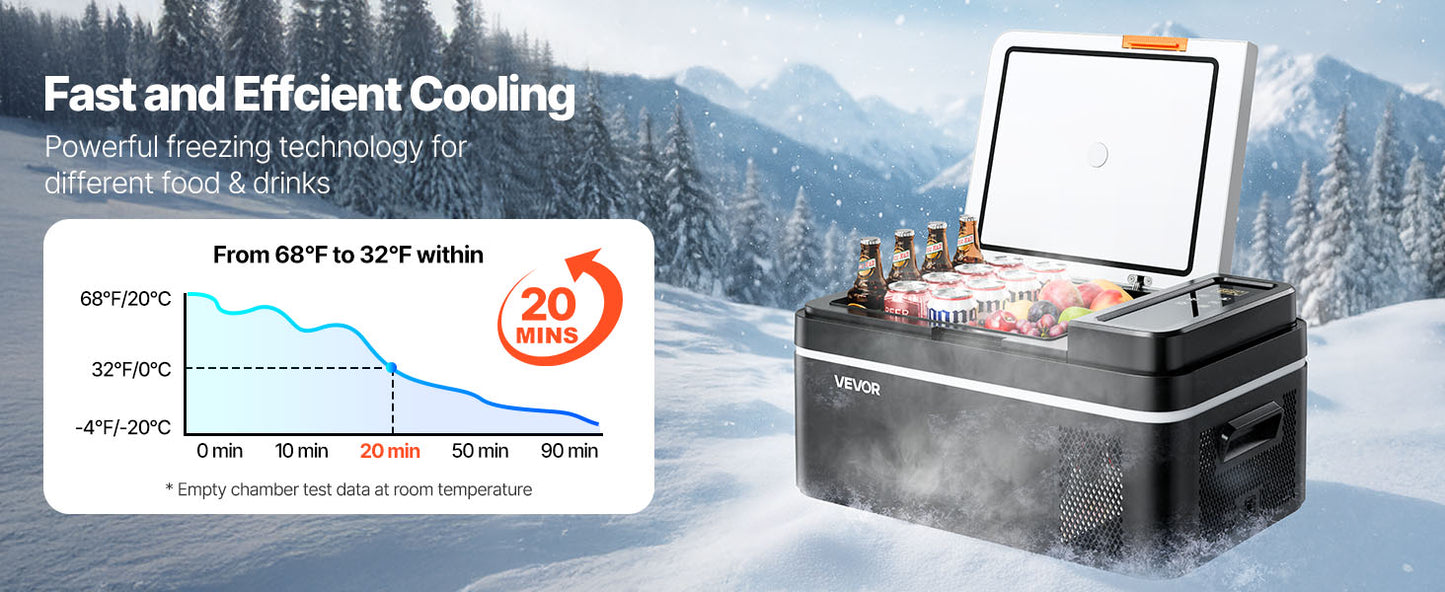 SucceBuy 20 L Portable Refrigerator Car Refrigerator Electric Compressor Cooler with APP Control Cars Freezer for Camping RVs